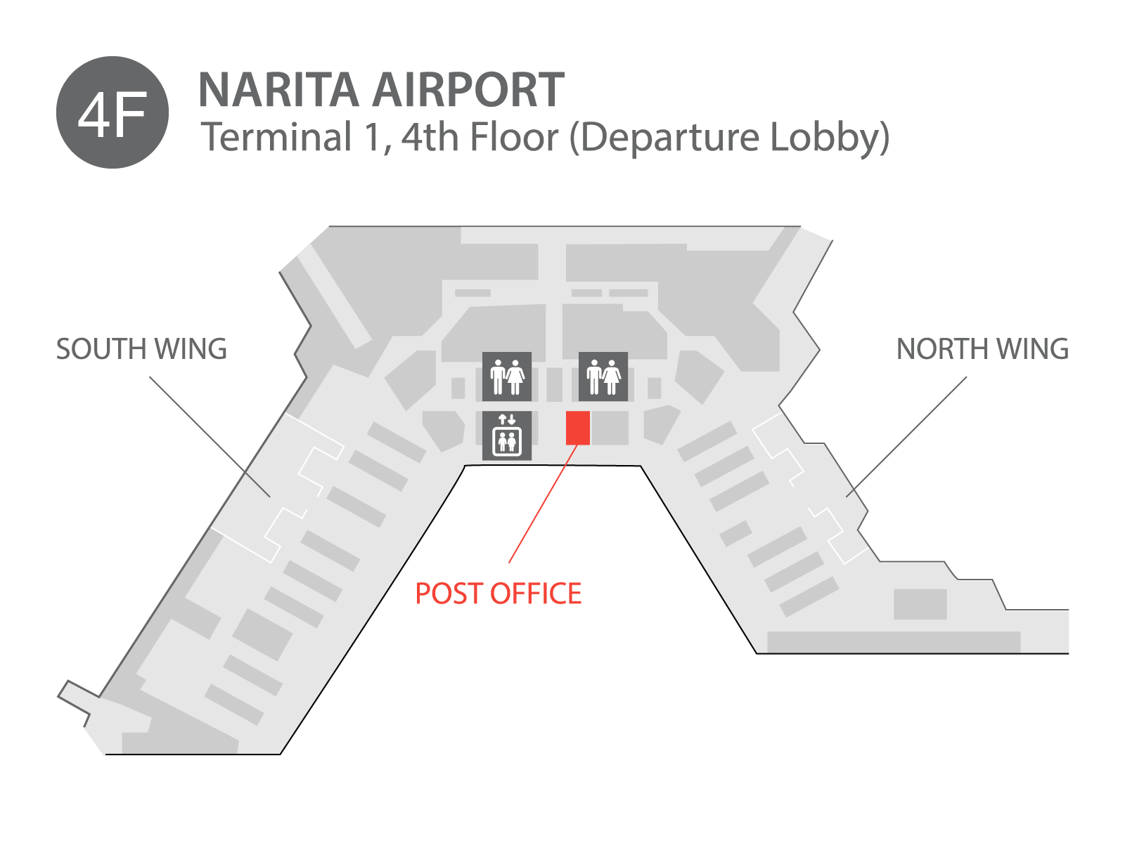 Narita Airport Terminal 1 - Narita airport Terminal 1 located on 4th floor.