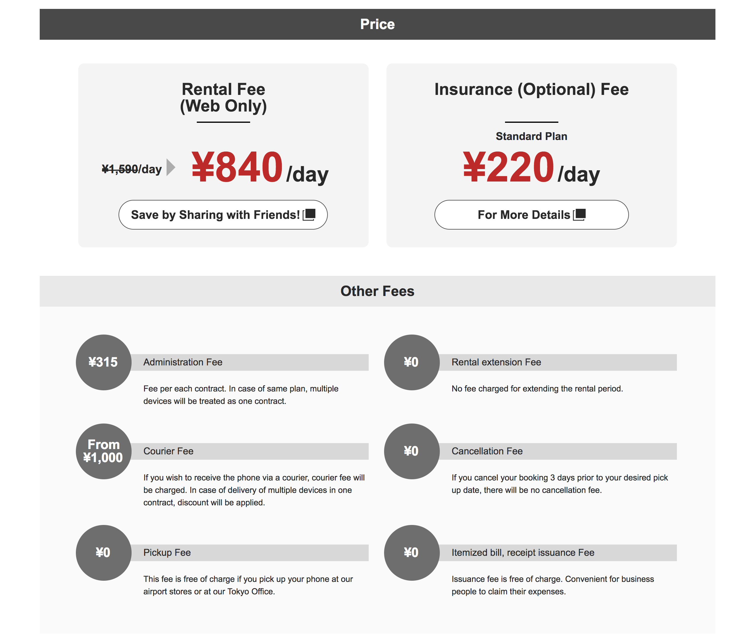 softbank global rental plan and price