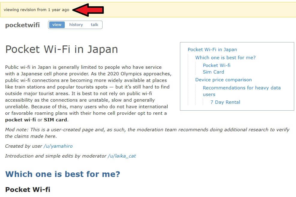 Pocket WiFi in Japan on JapanTravel subreddit page