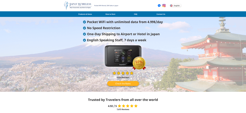 Japan Wireless homepage
